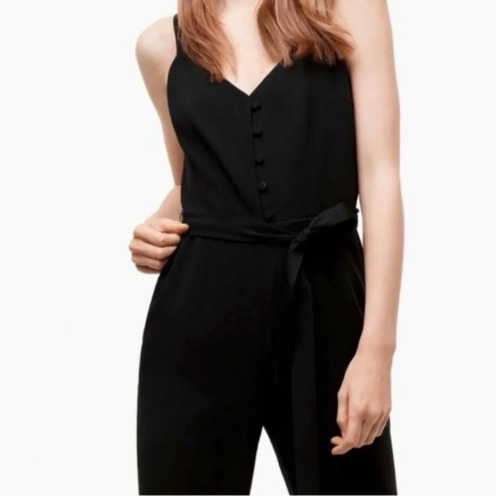 Aritzia Little Moon Petunia Jumpsuit Women's Black Size 4 Classic open back - Picture 4 of 13